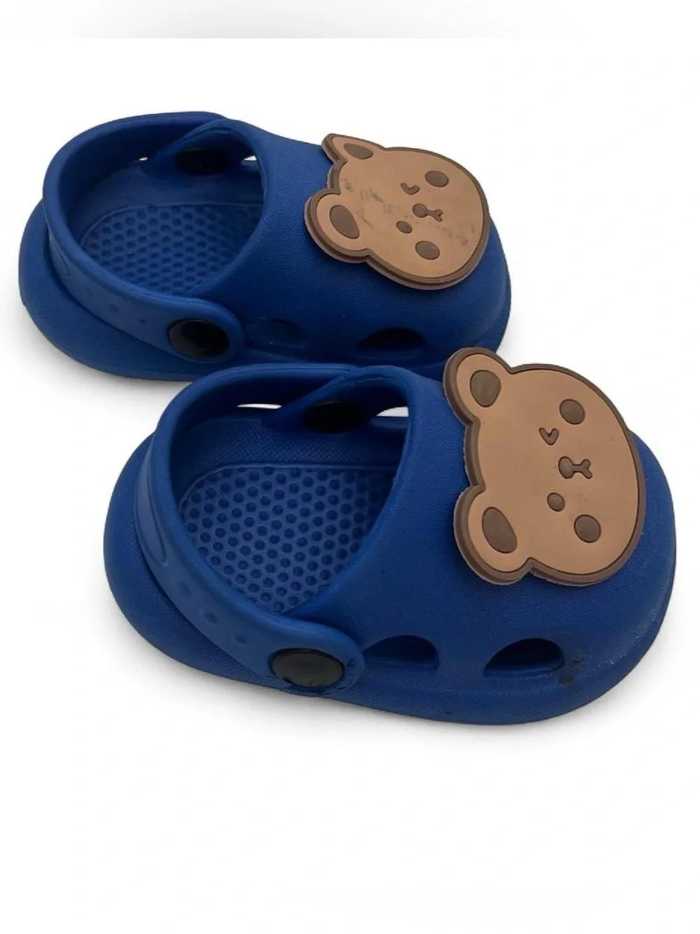2C Baby Crocs Royal Blue & Brown Bear Appliqué Charm